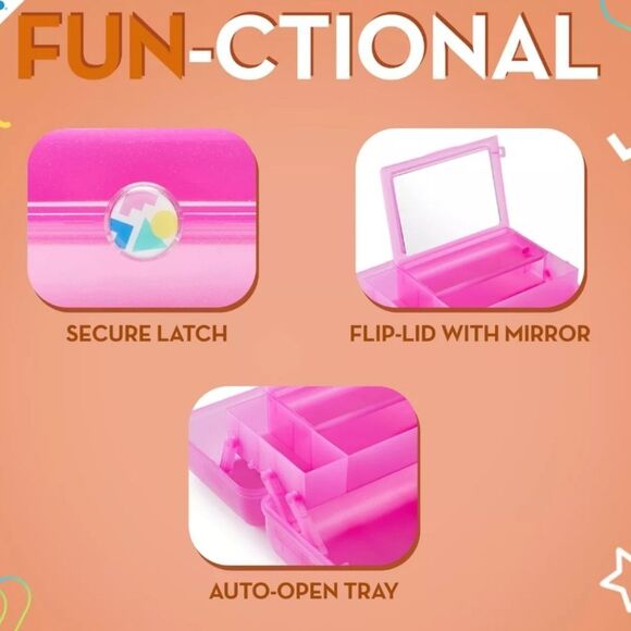 Caboodles On-The-Go Makeup Storage Box- Violet/Tangerine - Picture 5 of 13